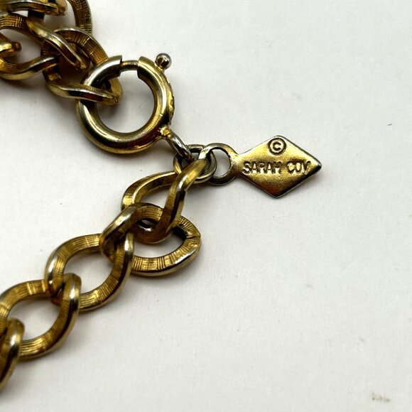 Vintage Sarah Cov Tribal Aztec White Enamel Large Pendant Necklace 36” - Picture 5 of 12